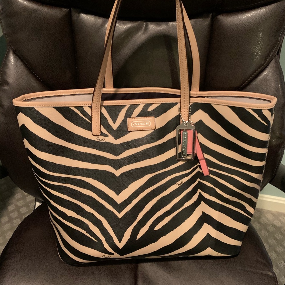 Coach animal print tote
